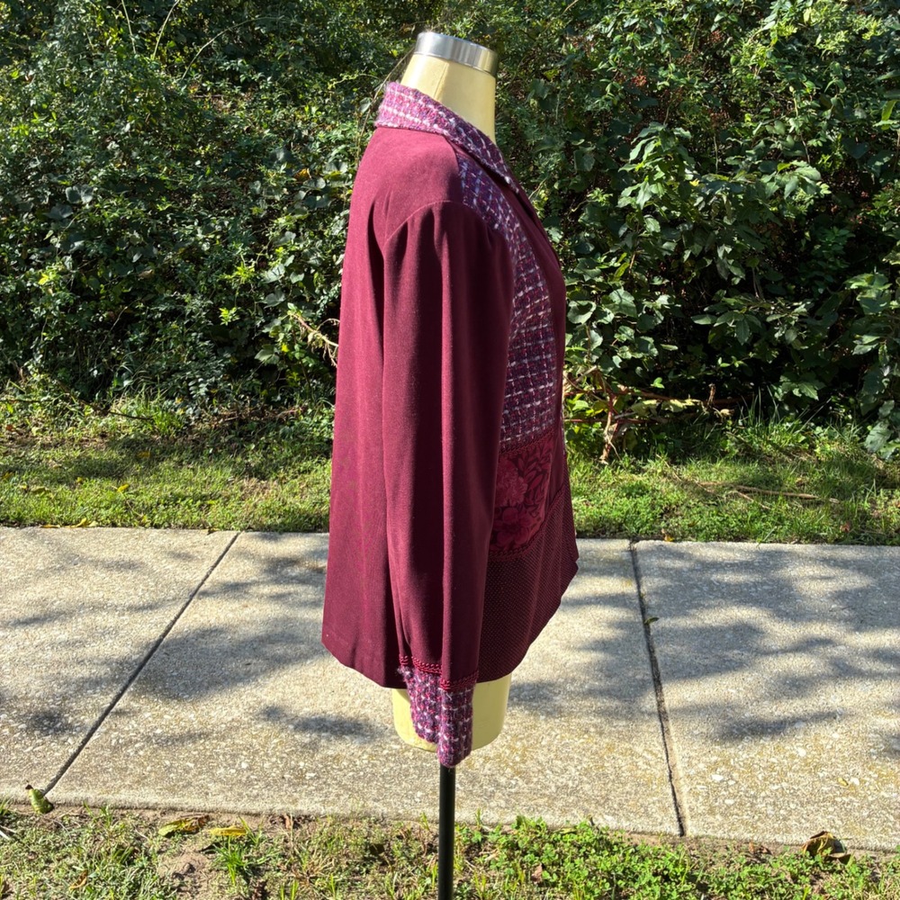 Vtg Notations Jacket Women Large Patchwork Embroi… - image 4